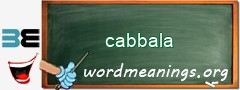 WordMeaning blackboard for cabbala
